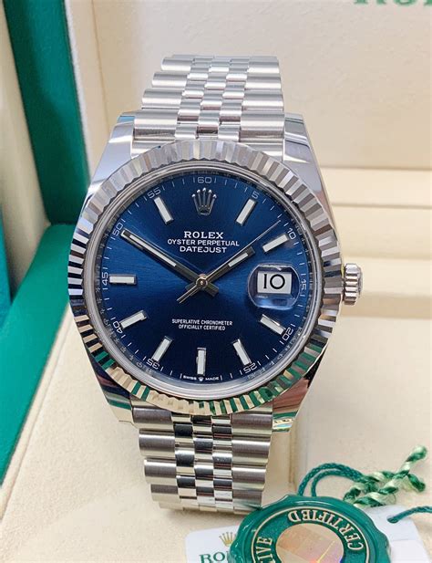 replica rolex datejust ii 41 mm blue dail|rolex datejust 41 price uk.